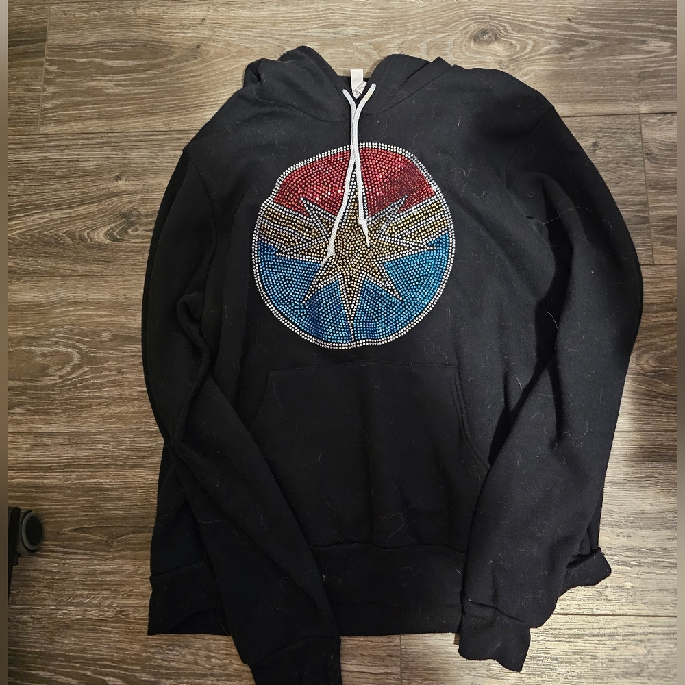 Black Hoodie with Mrs. Marvel Design